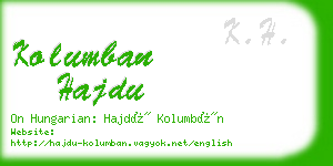 kolumban hajdu business card